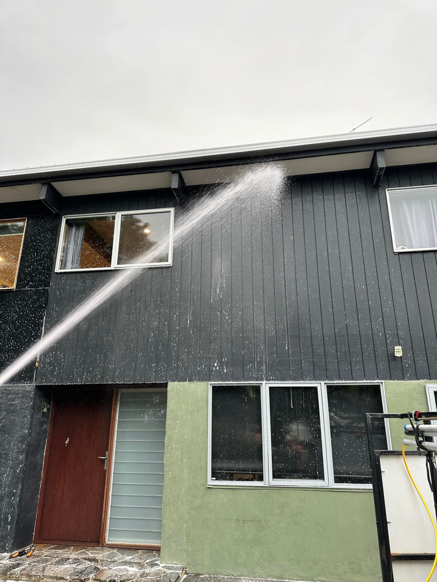 House exterior being soft washed in Ocean Grove, Victoria — Bluewater Pressure Washing