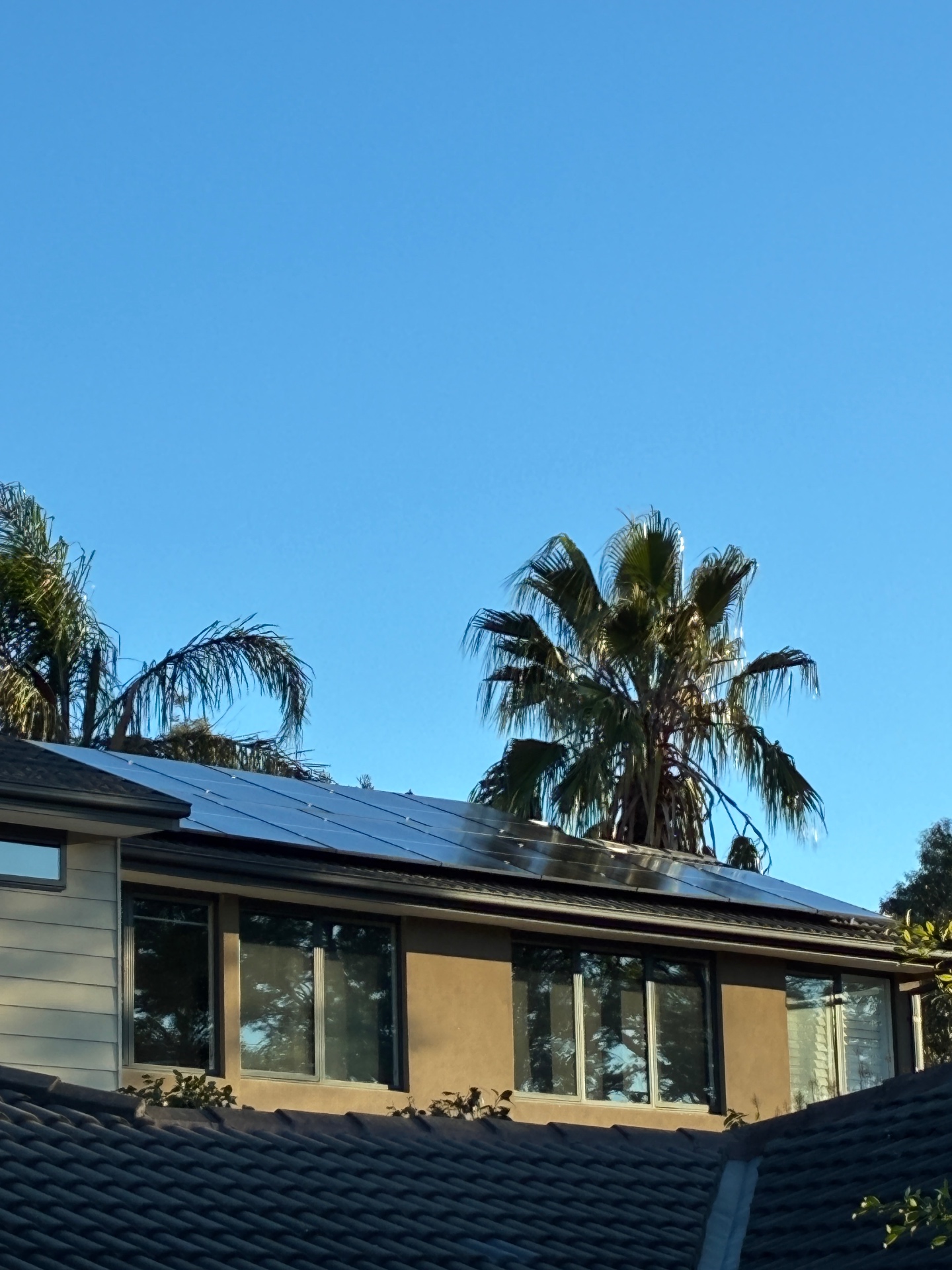 Rooftop solar array after a panel clean in Lysterfield, Victoria — Bluewater Pressure Washing