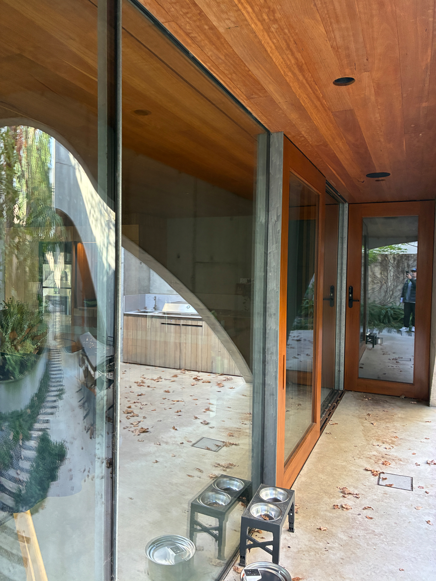 Large sliding glass doors and timber-framed glazing cleaned in Hawthorn House in Hawthorn East, Victoria — Bluewater Pressure Washing